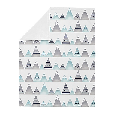 Sweet Jojo Designs Mountains Baby Blanket in Grey/Aqua. View a larger version of this product image.