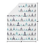 Alternate image 3 for Sweet Jojo Designs Mountains Baby Blanket in Grey/Aqua