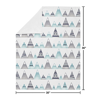 Sweet Jojo Designs Mountains Baby Blanket in Grey/Aqua. View a larger version of this product image.