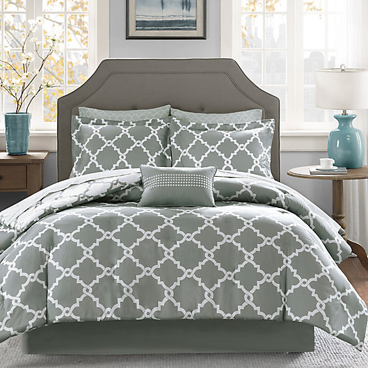 Alternate image 1 for Madison Park Essentials™ Merritt 7-Piece Twin Comforter Set in Grey