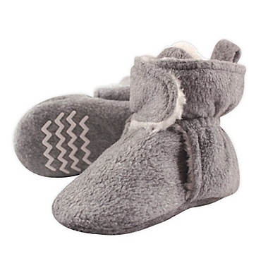 Hudson Baby Size 0-6M Sherpa Lined Scooties in Heather Grey. View a larger version of this product image.