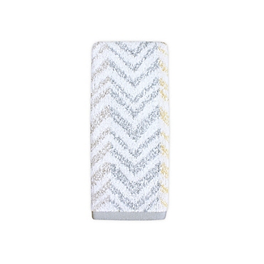 Colordrift Chevron Mirage Fingertip Towel in Yellow. View a larger version of this product image.