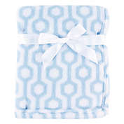 Luvable Friends&reg; Hexagon Coral Fleece Blanket in Blue