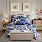 Madison Park Signature Maison 9-Piece Cotton Clip Damask King/California King Comforter Set in Blue