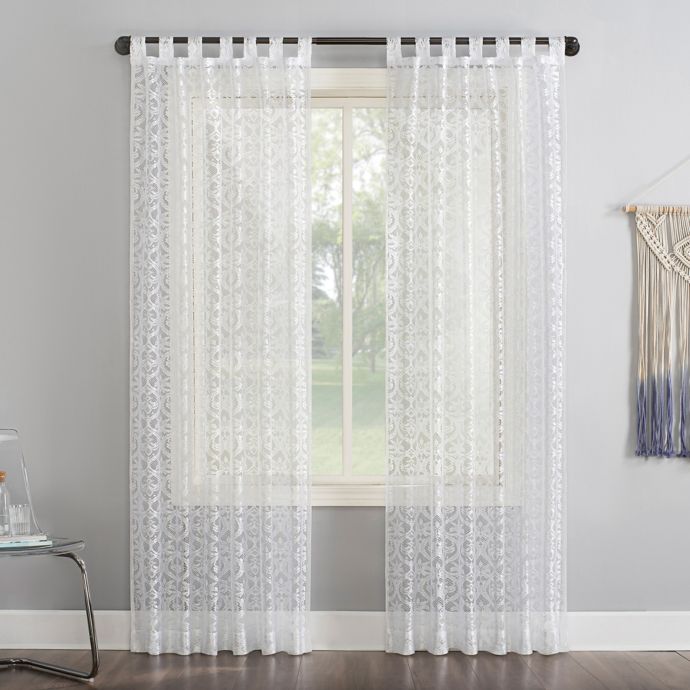 No 918 Hope Macrame Lace Sheer Tab Top Window Curtain Panel Bed Bath Beyond