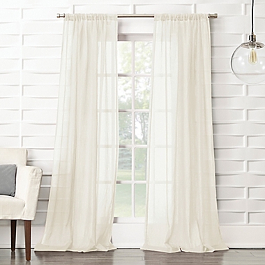 No. 918&reg; Lourdes Crushed Texture Semi-Sheer 84-Inch Curtain Panel in Cream (Single). View a larger version of this product image.