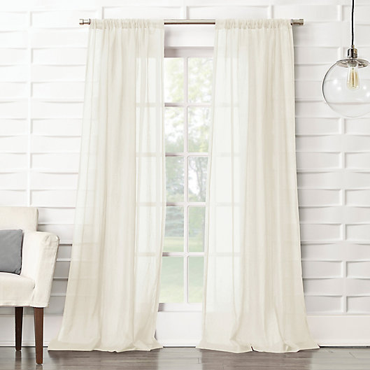 Alternate image 1 for No. 918® Lourdes Crushed Texture Semi-Sheer 63-Inch Curtain Panel in Cream (Single)