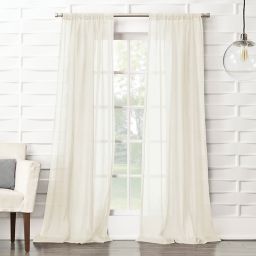 No. 918® Lourdes Crushed Texture Semi-Sheer 63-Inch Curtain Panel in Cream (Single)