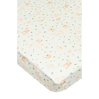 Loulou Lollipop&trade; Bunny Meadow Crib Sheet. View a larger version of this product image.