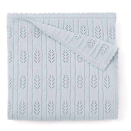 Alternate image 1 for Elegant Baby® Knit Cotton Stroller Blanket in Cloud Blue