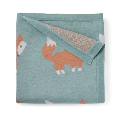 Elegant Baby&reg; Fox Cotton Stroller Blanket in Teal