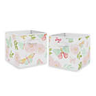 Alternate image 0 for Sweet Jojo Designs&reg; Butterfly Floral Fabric Storage Bins in Pink/Mint (Set of 2)