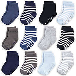 Touched by Nature 12-Pack Non-Skid Socks in Blue/Grey
