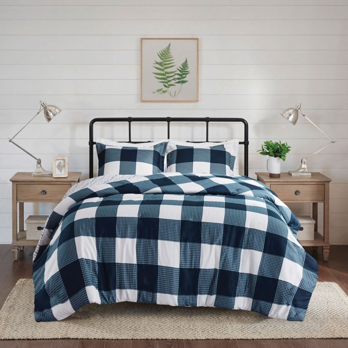 Madison Park Morrison 3 Piece Reversible Buffalo Check Plaid Duvet