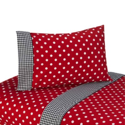 Sweet Jojo Designs Polka Dot Ladybug Twin Sheet Set
