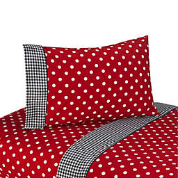 Sweet Jojo Designs Polka Dot Ladybug Twin Sheet Set