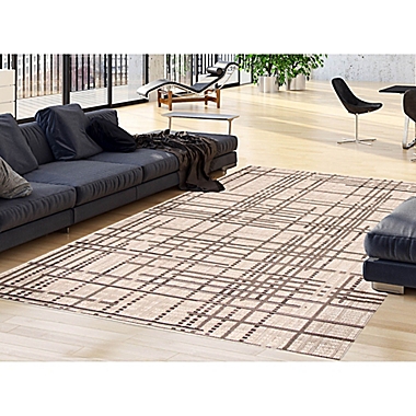 ECARPETGALLERY Burburry 5&#39;3 x 7&#39;7 Indoor/Outdoor Area Rug in Silver/Black. View a larger version of this product image.