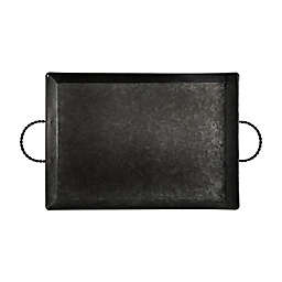 Bee & Willow™ Galvanized Metal 18-Inch Handled Serving Tray in Black