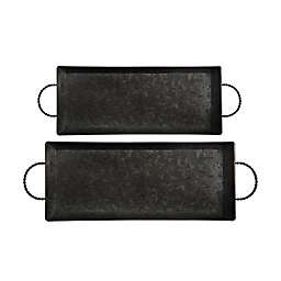 Bee & Willow™ 2-Piece Galvanized Metal Serving Tray Set in Black