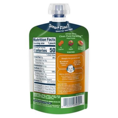 Gerber&reg; 2nd Foods&reg; Organic Carrots, Apples & Mangoes Puree Pouch 3.5 oz.. View a larger version of this product image.
