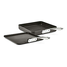 All-Clad Essentials Nonstick Hard-Anodized 2-Piece Stacking Grill and Griddle Set
