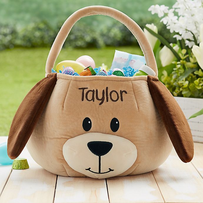 Puppy Embroidered Plush Easter Basket | buybuy BABY