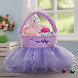 Tutu Personalized Easter Basket in Purple