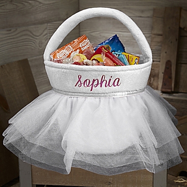 Princess Tutu Personalized Plush Treat Bag in White. View a larger version of this product image.