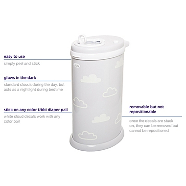 Ubbi&reg; 16-Count Sky Glow-in-the-Dark Diaper Pail Decals. View a larger version of this product image.