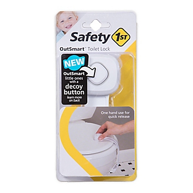 Safety 1st&reg; Outsmart&trade; Toilet Lock With Decoy Button in White. View a larger version of this product image.