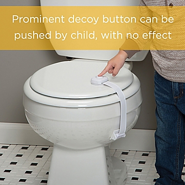 Safety 1st&reg; Outsmart&trade; Toilet Lock With Decoy Button in White. View a larger version of this product image.