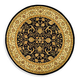 Safavieh Lyndhurst Scroll Pattern 8-Foot Round Rug in Black and Ivory