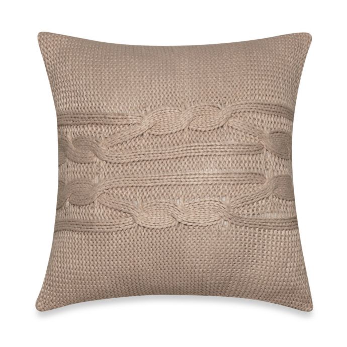 Nautica® Lawndale Knit Square Decorative Pillow in Beige Bed Bath and