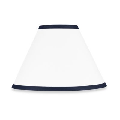 white lamp shade with black trim