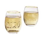 Alternate image 0 for Mud Pie&reg; Embossed Stemless Wine Glasses (Set of 2)