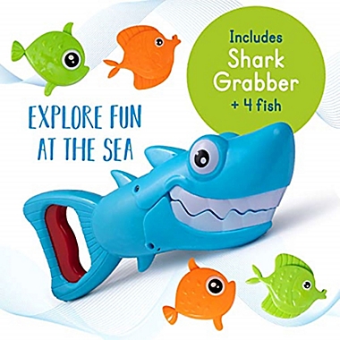 Hoovy 5-Piece Shark Grabber Bath Toy in Blue. View a larger version of this product image.