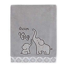 NoJo Elephant Tribe Soft Appliqued Baby Blanket in Grey