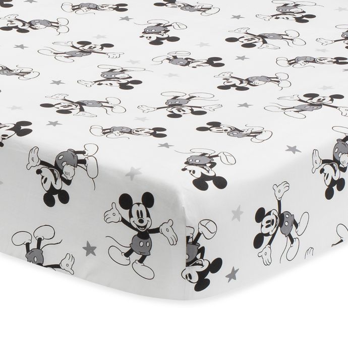 Lambs Ivy Magical Mickey Mouse Cotton Fitted Crib Sheet In