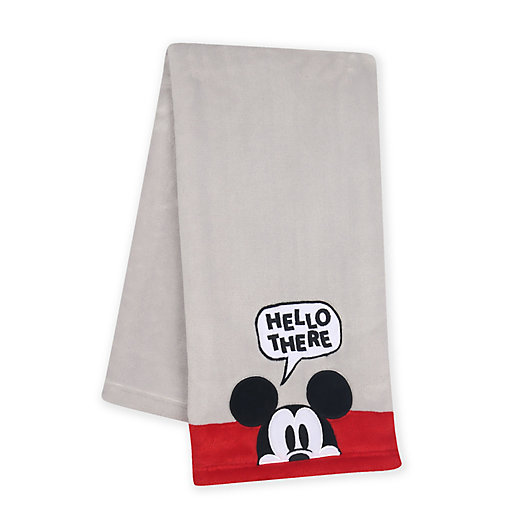 Alternate image 1 for Lambs & Ivy® Magical Mickey Mouse Baby Blanket in Grey/Red