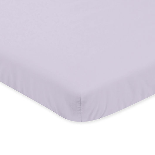 Alternate image 1 for Sweet Jojo Designs Microfiber Mini Crib Sheet in Lavender