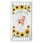 Alternate image 1 for Sweet Jojo Designs Watercolor Sunflower Microfiber Crib Sheet in Yellow/Green