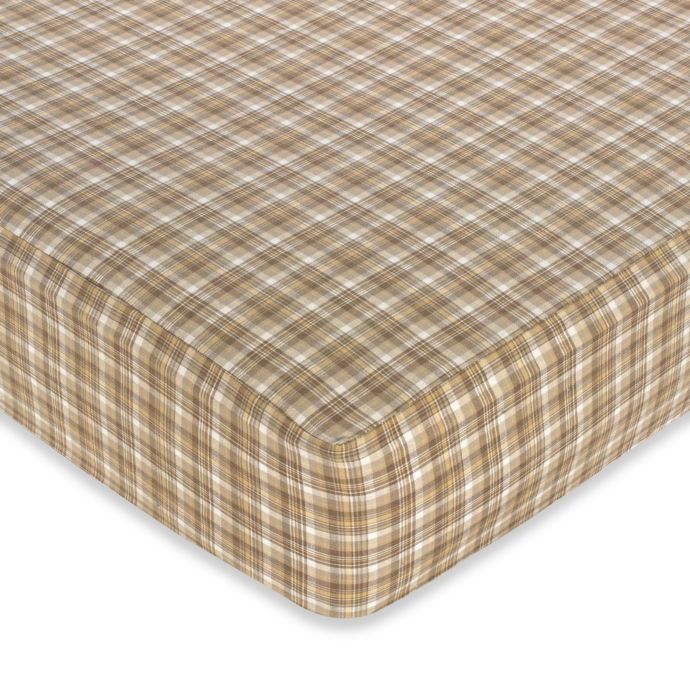 Sweet Jojo Designs Teddy Bear Fitted Crib Sheet In Plaid Buybuy BABY