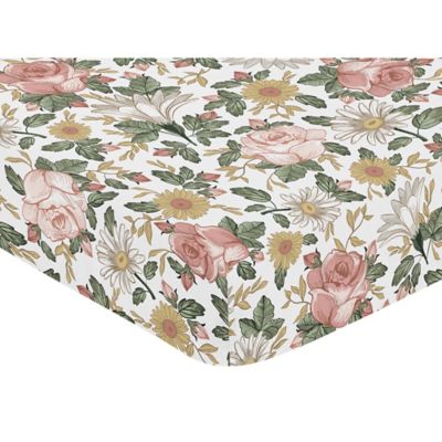 floral fitted crib sheet