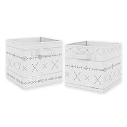 Sweet Jojo Designs Boho Print Storage Bins in Grey (Set of 2)