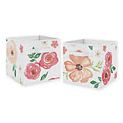 Sweet Jojo Designs Peach Floral Storage Bins