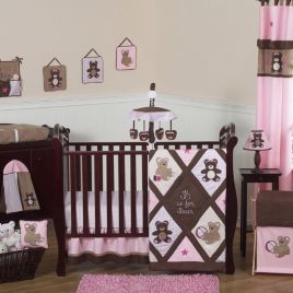 Sweet Jojo Designs Teddy Bear Crib Bedding Collection In Pink