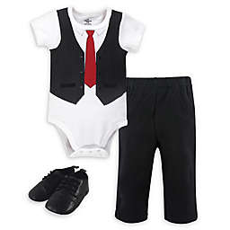 Little Treasure 3-Piece Vest Bodysuit, Pant, and Shoe Set