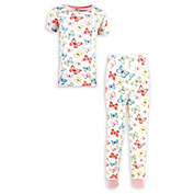 Touched by Nature 2-Piece Butterfly Organic Cotton SHort-Sleeve Pajama Set in Pink