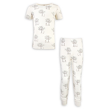 Touched by Nature Size 3T 2-Piece Tree Organic Cotton SHort-Sleeve Pajama Set in Green. View a larger version of this product image.
