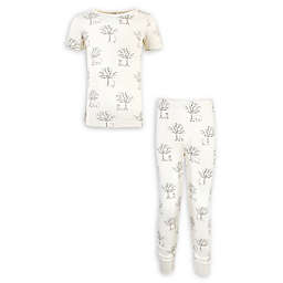 Touched by Nature 2-Piece Tree Organic Cotton SHort-Sleeve Pajama Set in Green